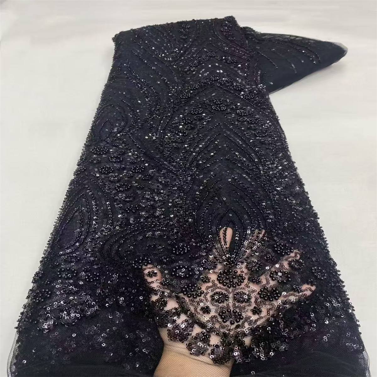 Beaded Tulle Fabric - 5 Yards | lil090