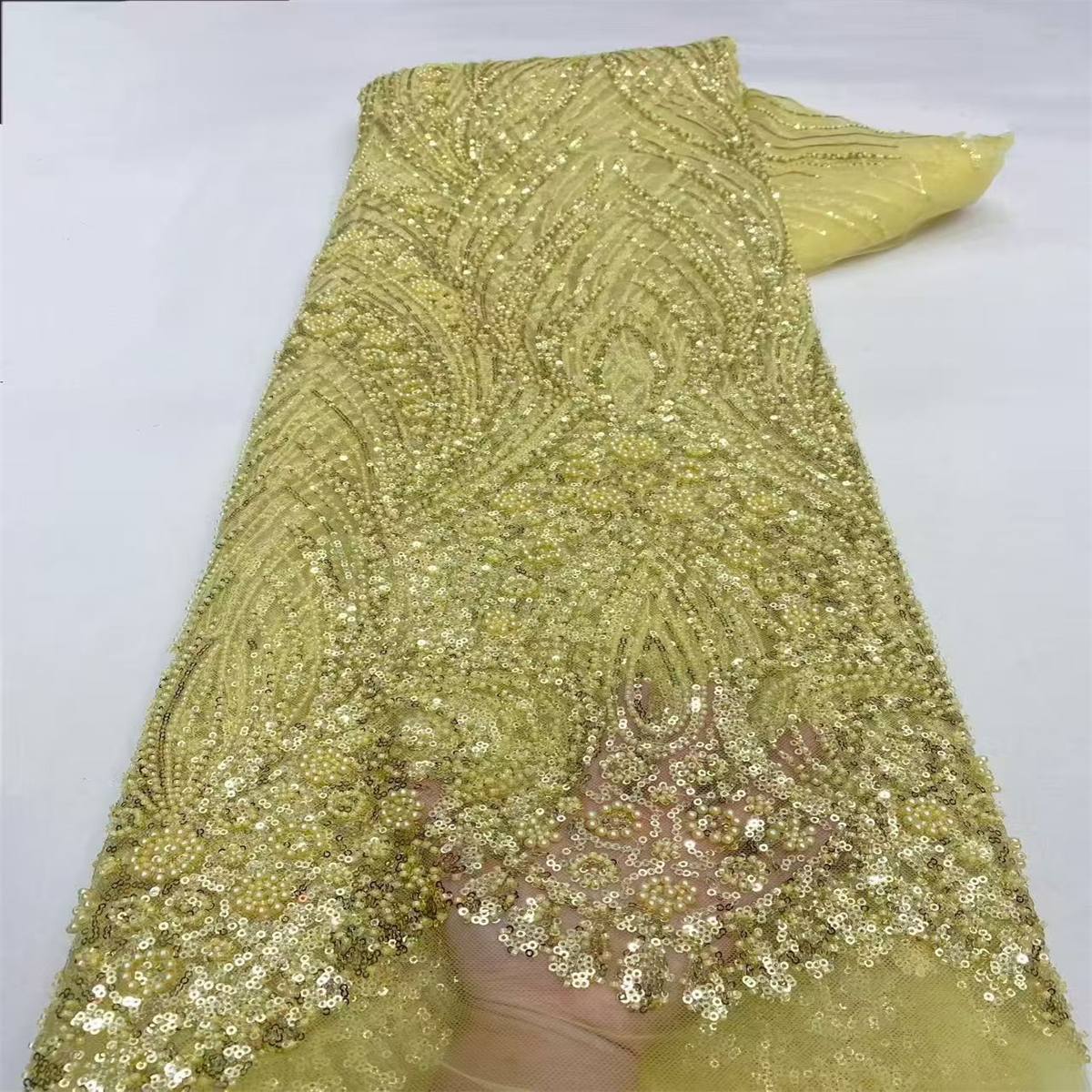 Beaded Tulle Fabric - 5 Yards | lil090