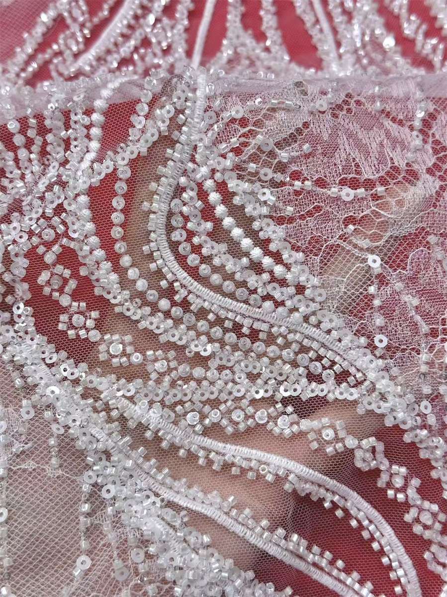 Beaded Tulle Fabric - 5 Yards | COD HN685