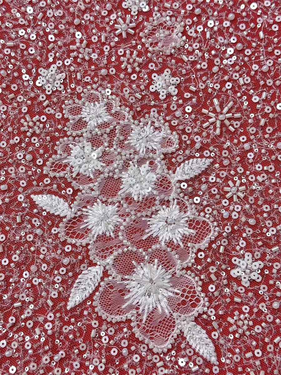 Beaded Tulle Fabric - 5 Yards | COD HN686