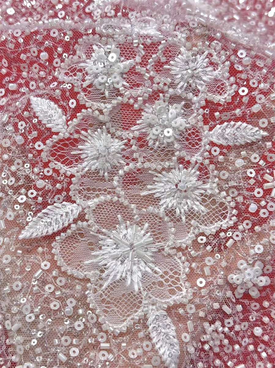 Beaded Tulle Fabric - 5 Yards | COD HN686