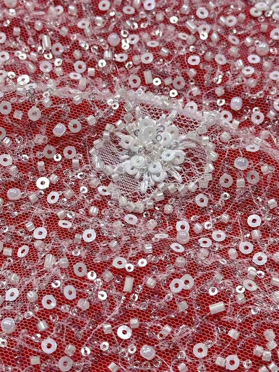 Beaded Tulle Fabric - 5 Yards | COD HN686