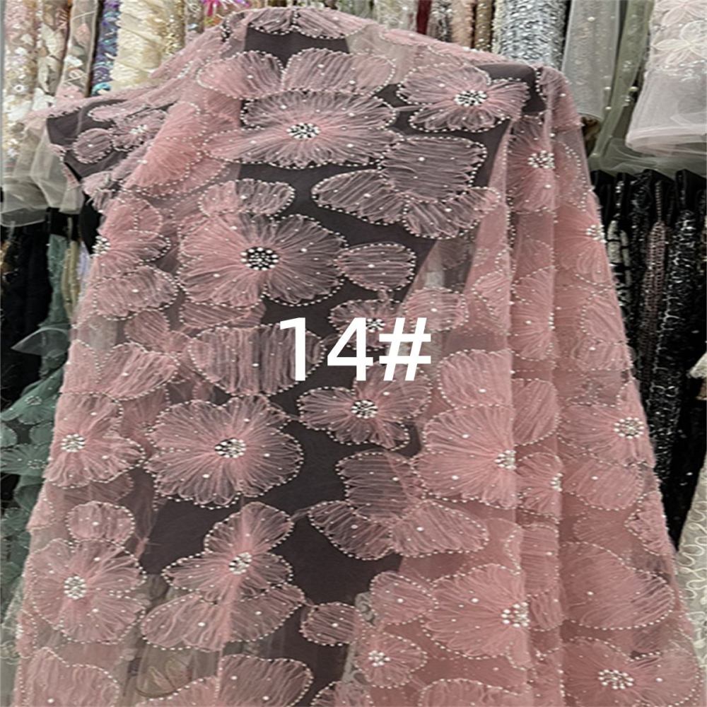 Beaded Tulle 3D Floral Fabric - 5 Yards | COD lil092