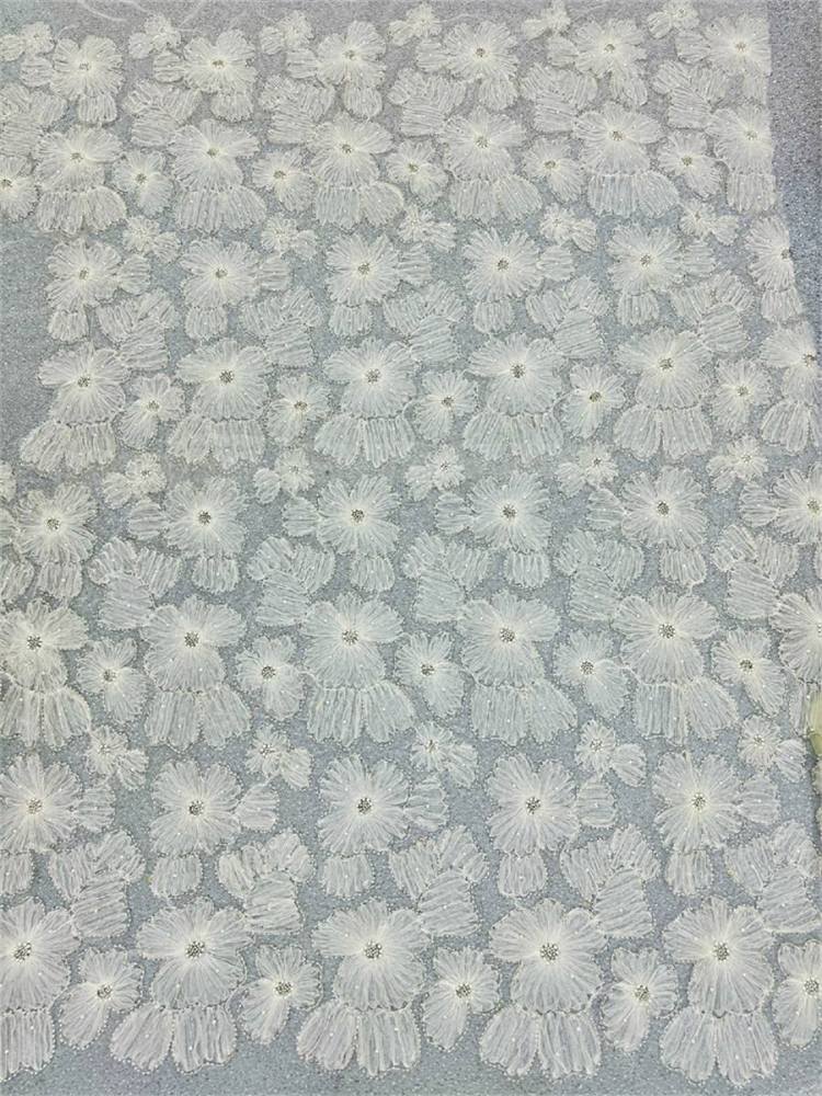 Beaded Tulle 3D Floral Fabric - 5 Yards | COD lil092