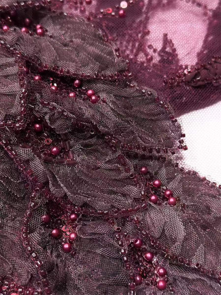 Beaded Tulle Fabric - 5 Yards | COD HN723