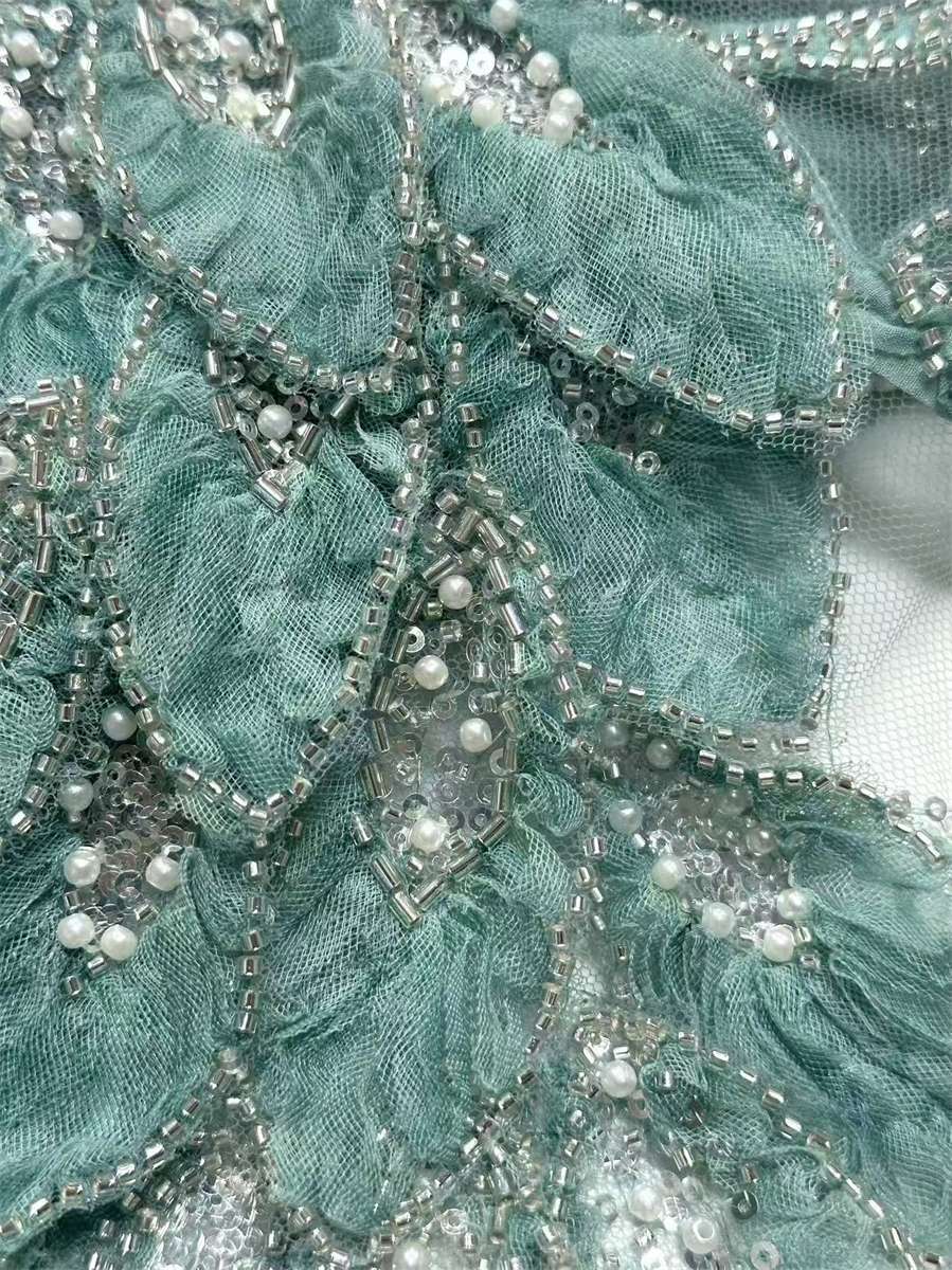 Beaded Tulle Fabric - 5 Yards | COD HN723