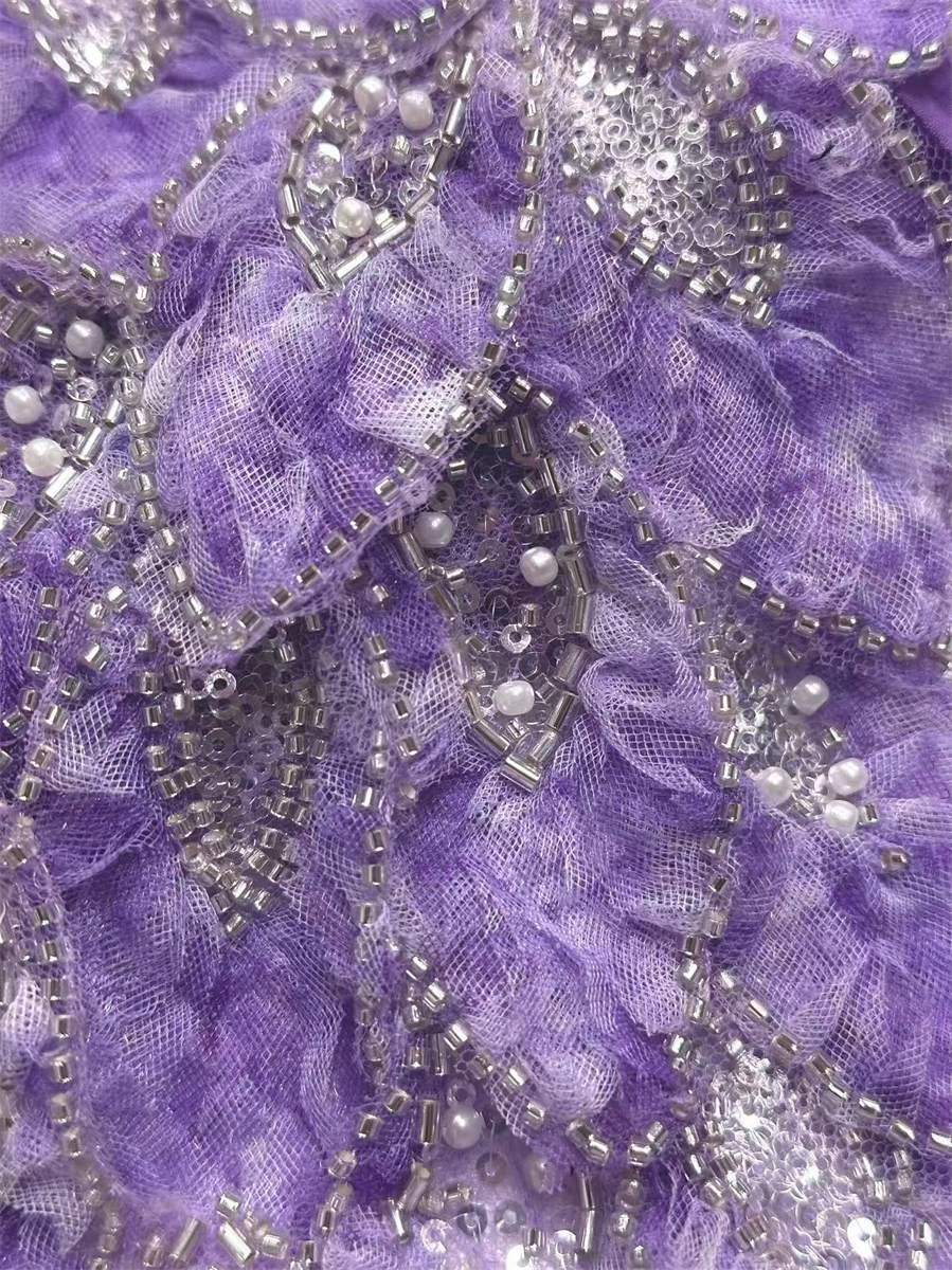 Beaded Tulle Fabric - 5 Yards | COD HN723