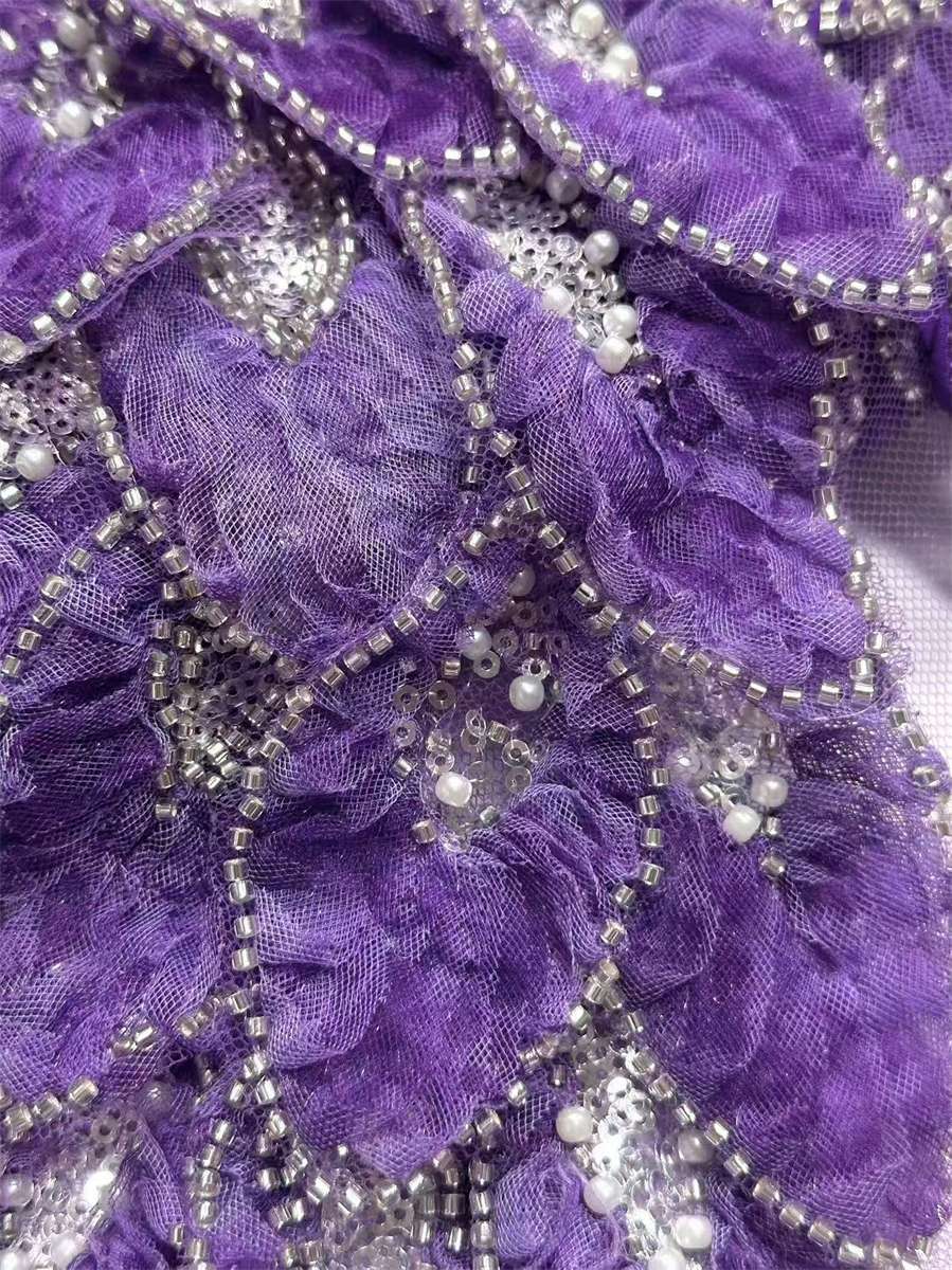 Beaded Tulle Fabric - 5 Yards | COD HN723