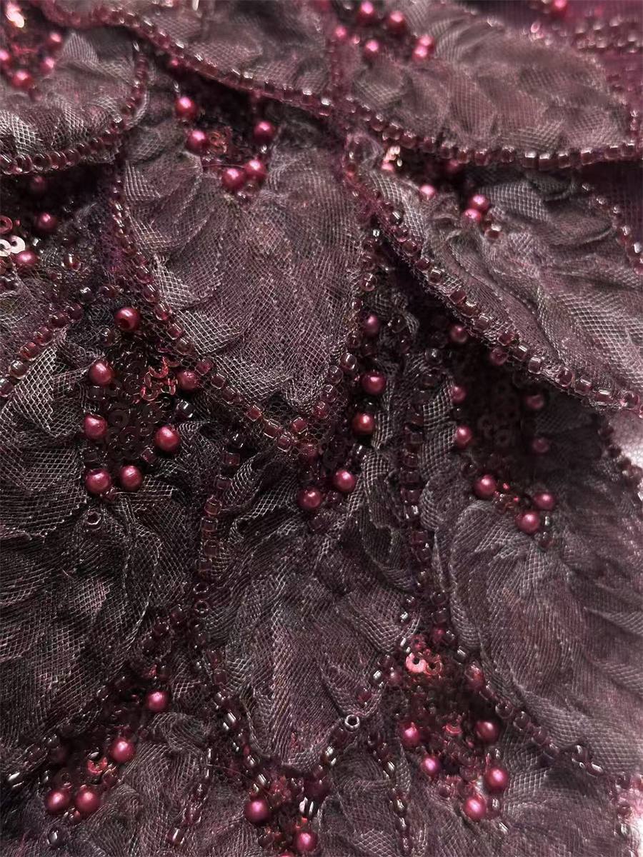 Beaded Tulle Fabric - 5 Yards | COD HN723