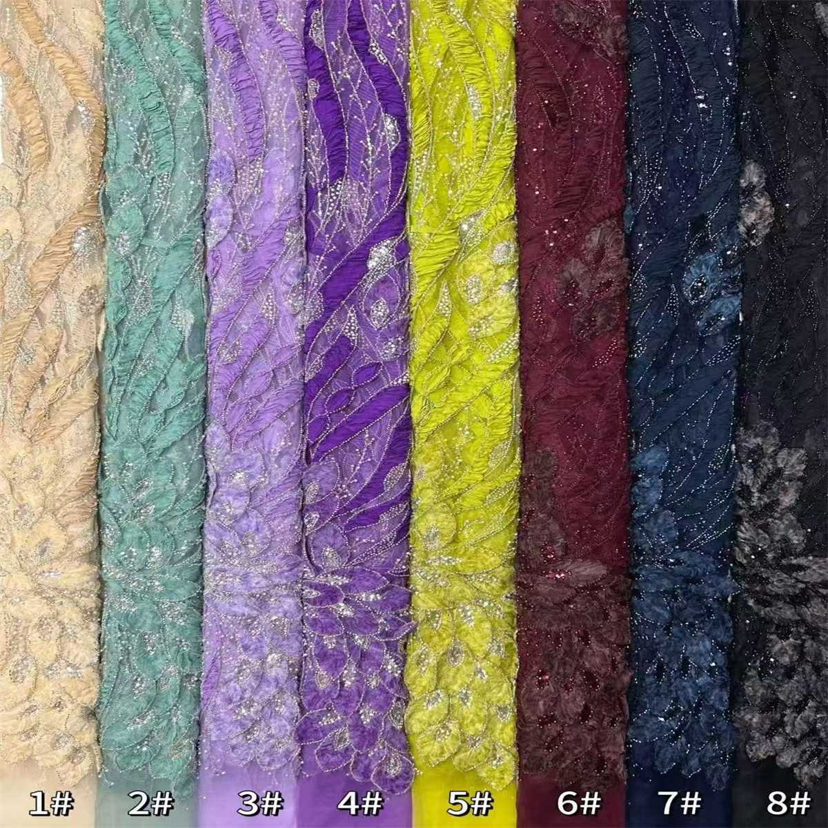 Beaded Tulle Fabric - 5 Yards | COD HN723