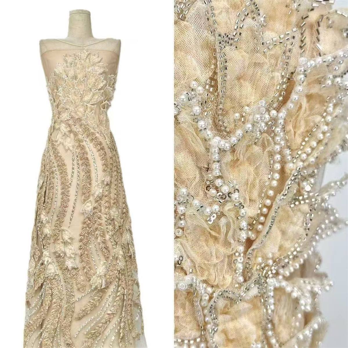 Beaded Tulle Fabric - 5 Yards | COD  HN724