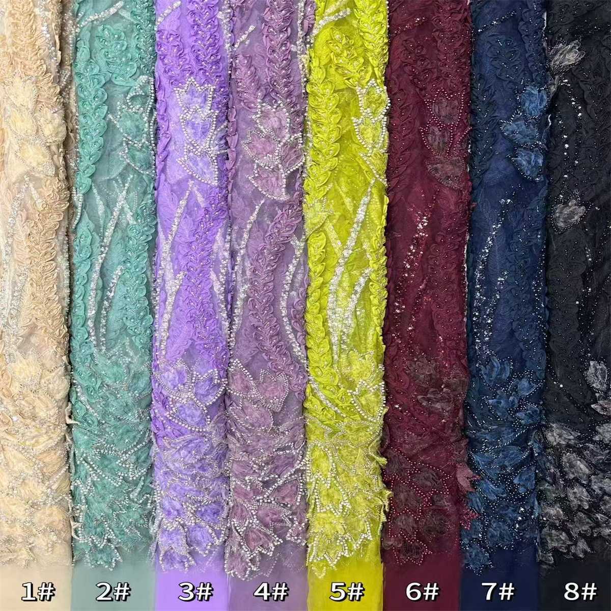 Beaded Tulle Fabric - 5 Yards | COD  HN724
