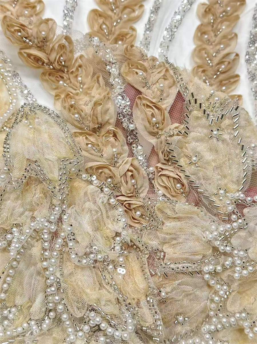 Beaded Tulle Fabric - 5 Yards | COD  HN724