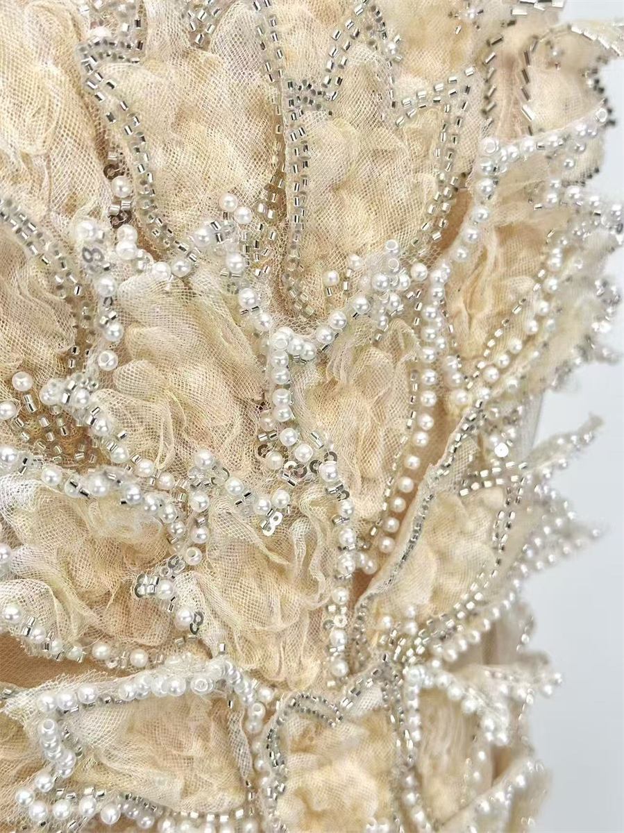 Beaded Tulle Fabric - 5 Yards | COD  HN724