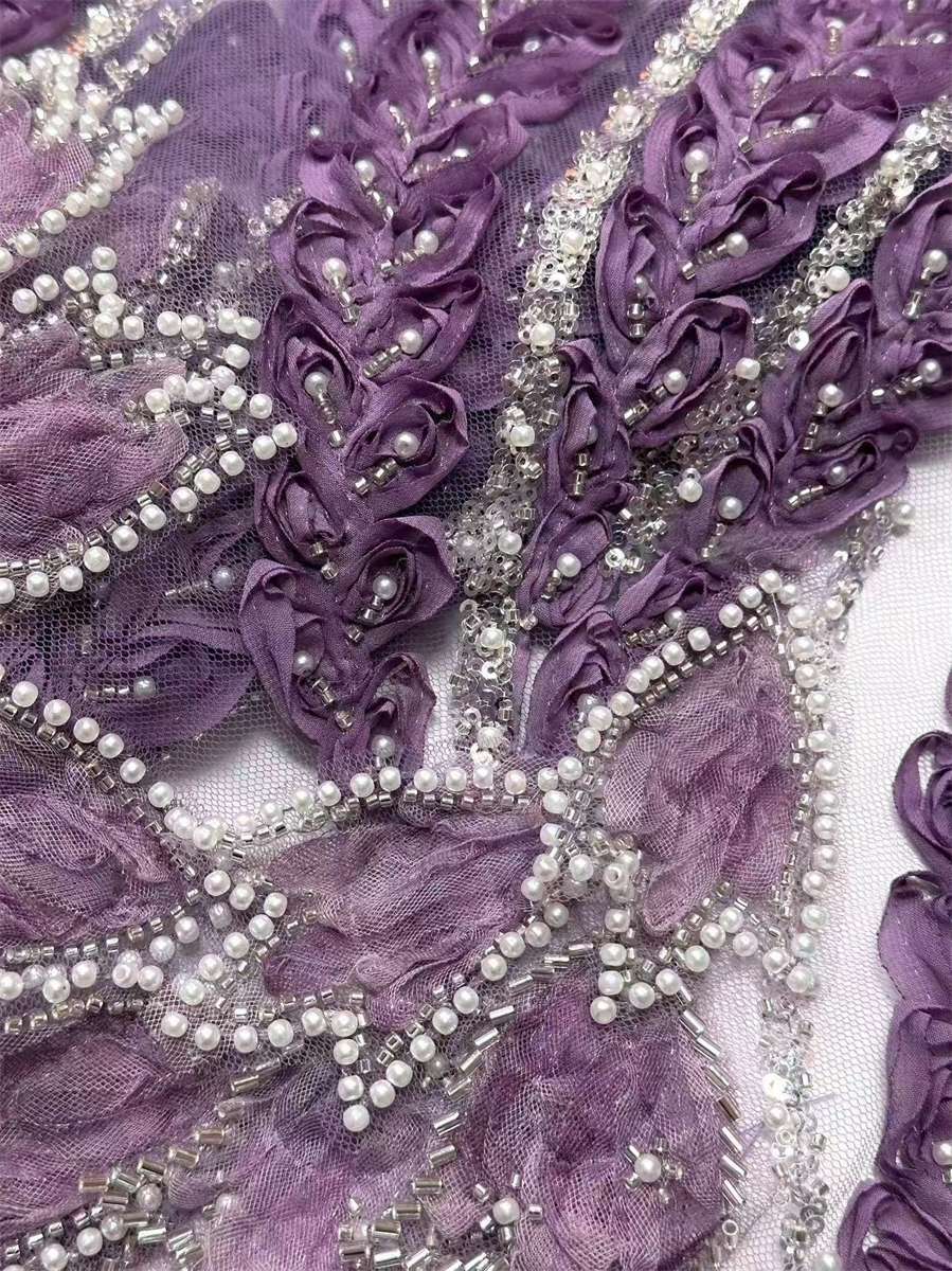 Beaded Tulle Fabric - 5 Yards | COD  HN724