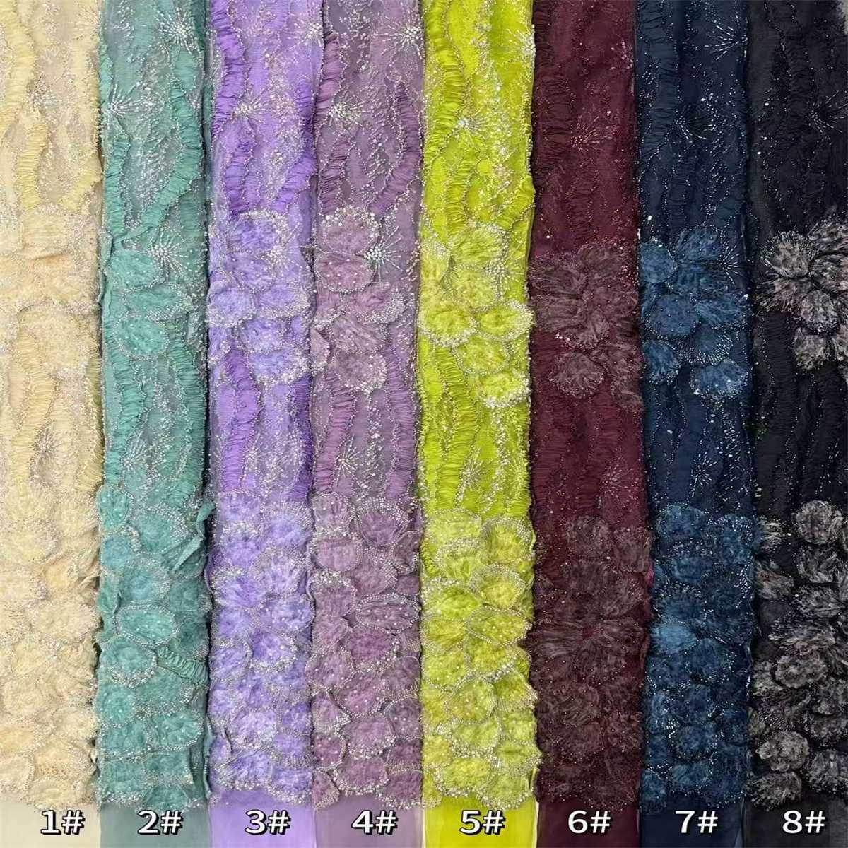 Beaded Tulle Fabric - 5 Yards | COD HN725