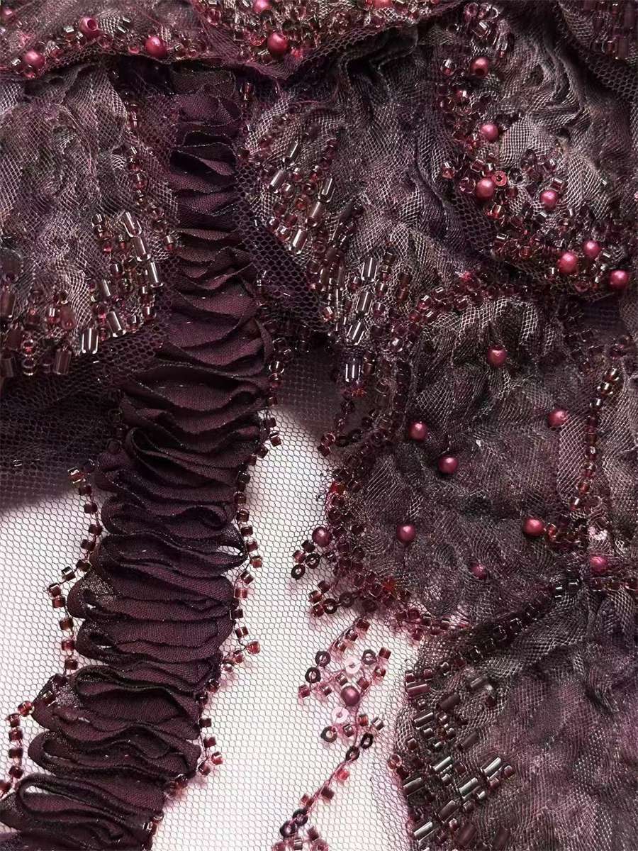 Beaded Tulle Fabric - 5 Yards | COD HN725