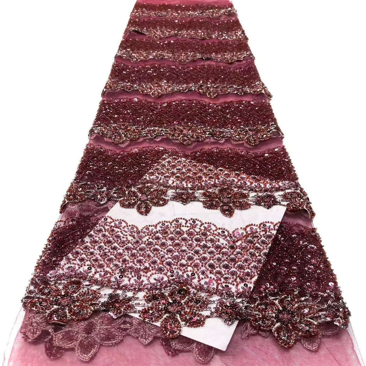 Beaded Tulle Fabric - 5 Yards | COD HN728
