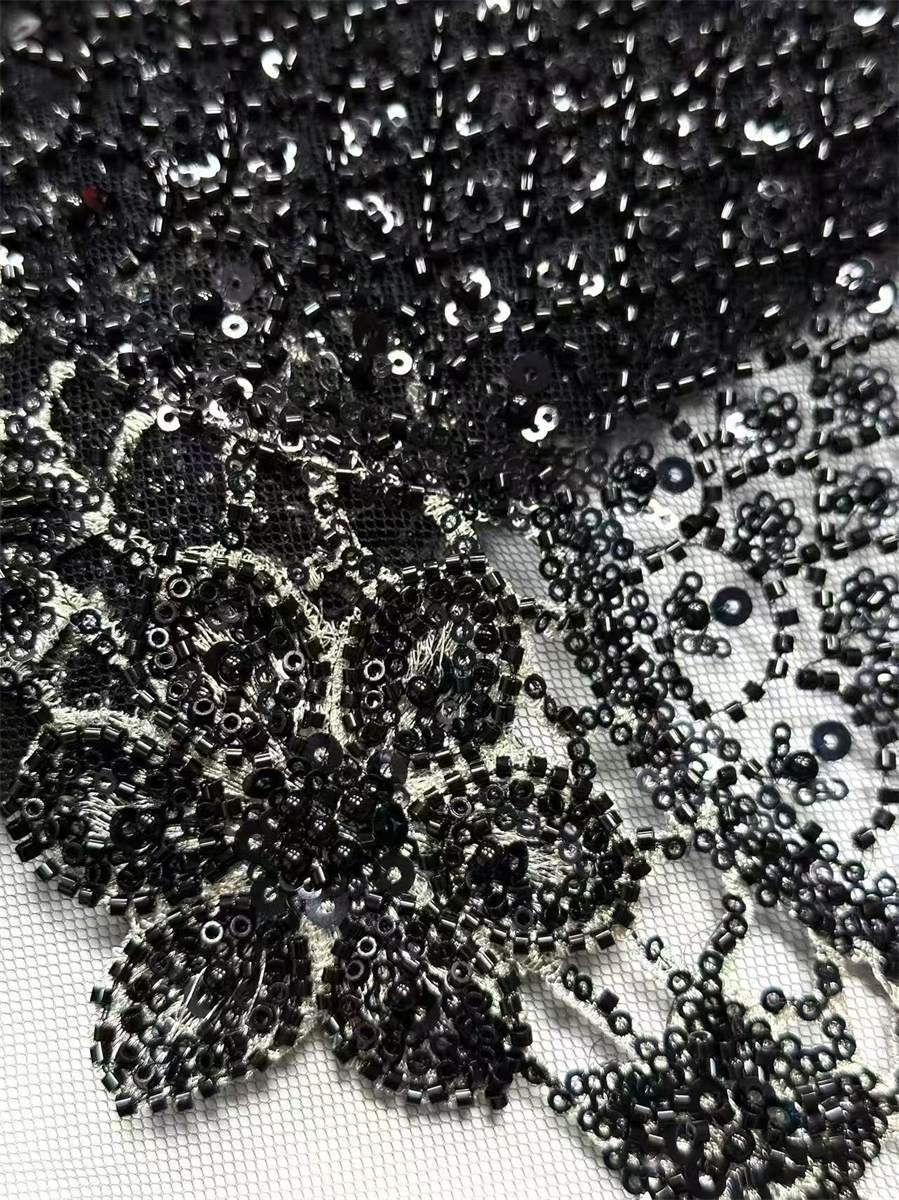 Beaded Tulle Fabric - 5 Yards | COD HN728