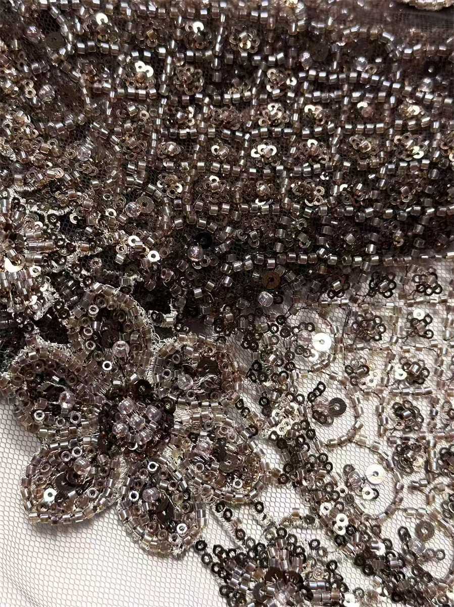 Beaded Tulle Fabric - 5 Yards | COD HN728