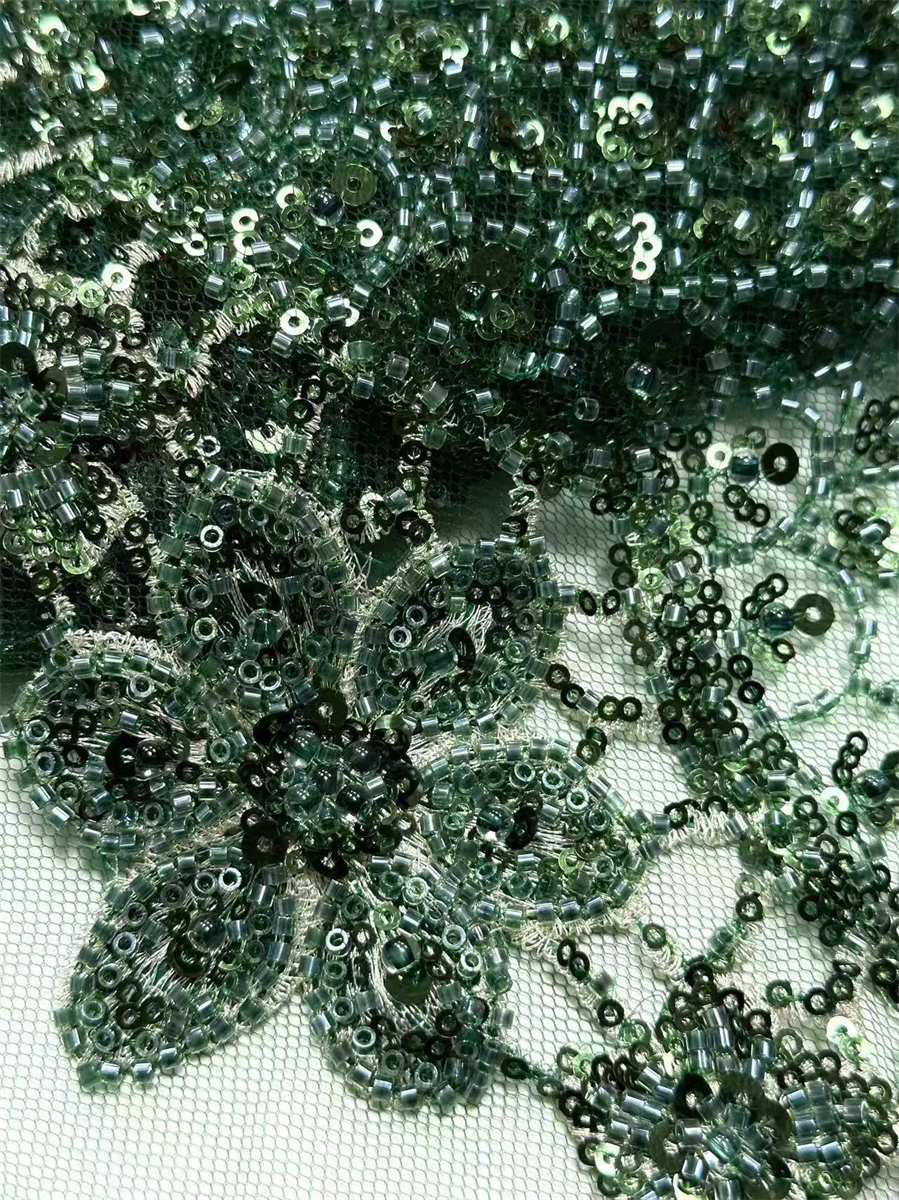 Beaded Tulle Fabric - 5 Yards | COD HN728