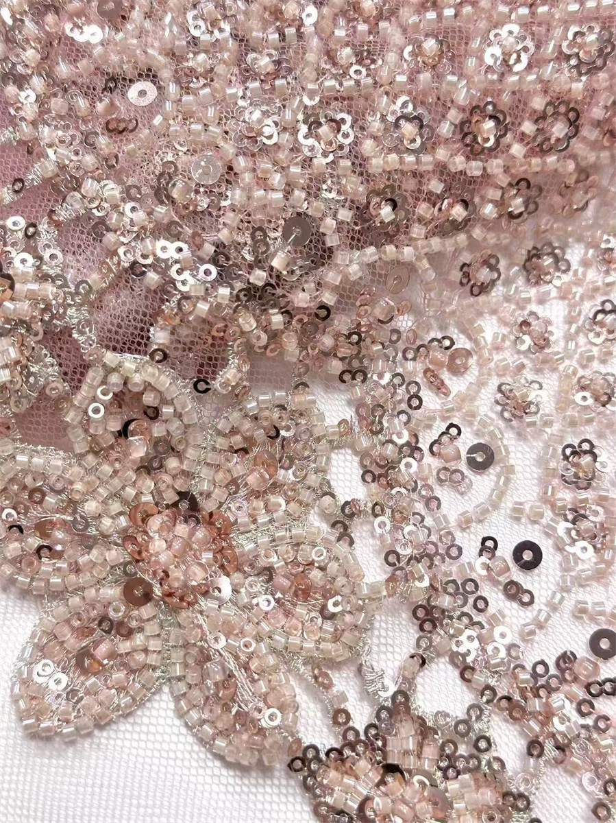 Beaded Tulle Fabric - 5 Yards | COD HN728