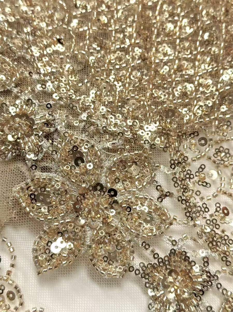 Beaded Tulle Fabric - 5 Yards | COD HN728