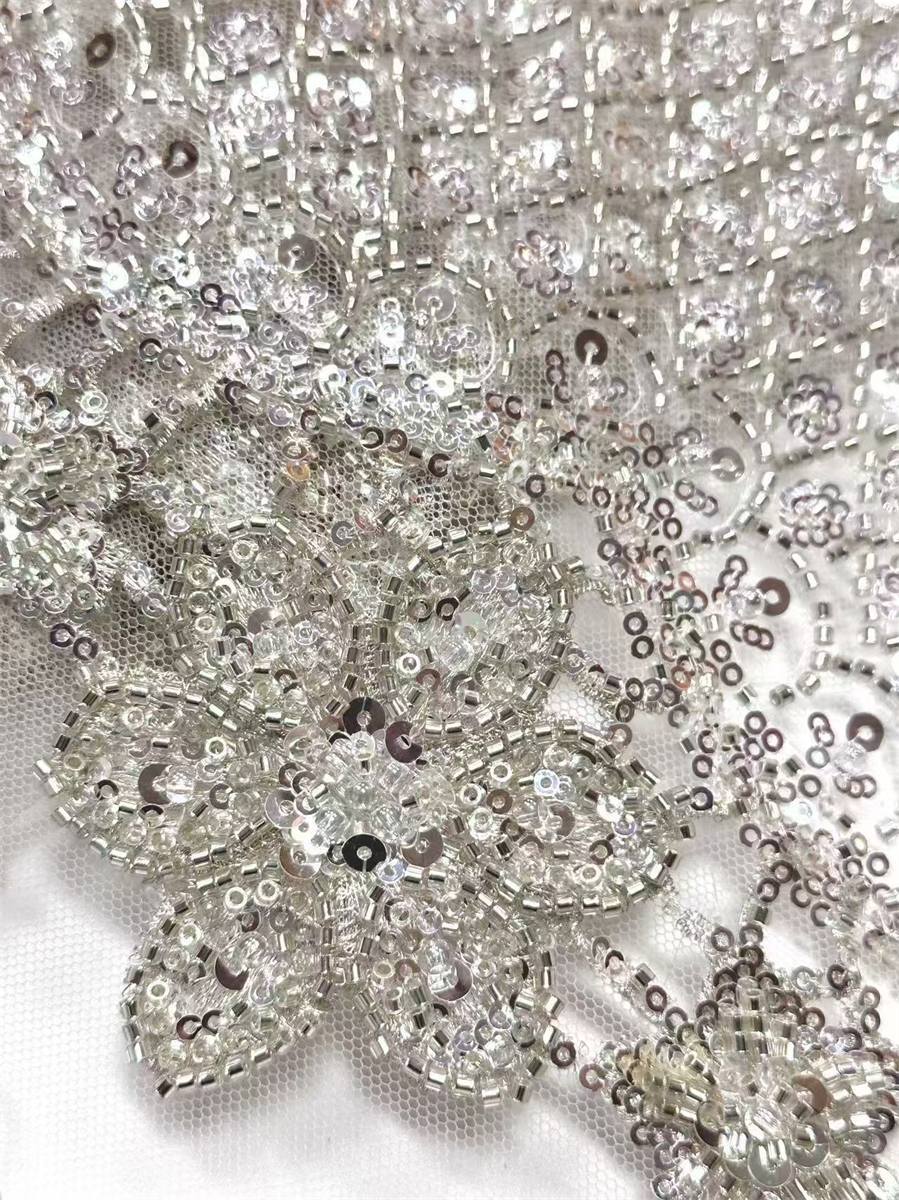 Beaded Tulle Fabric - 5 Yards | COD HN728