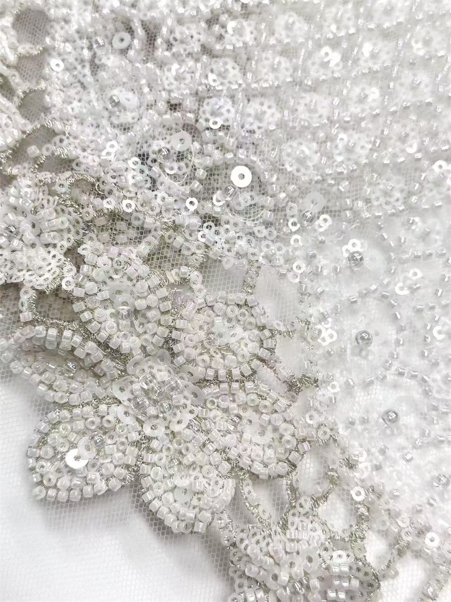 Beaded Tulle Fabric - 5 Yards | COD HN728