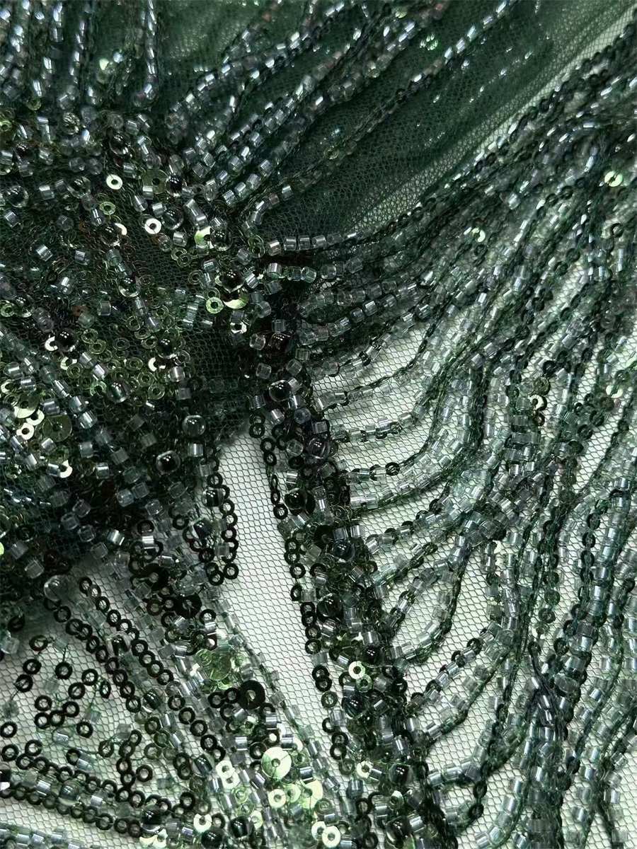 Beaded Tulle Fabric - 5 Yards | COD HN727