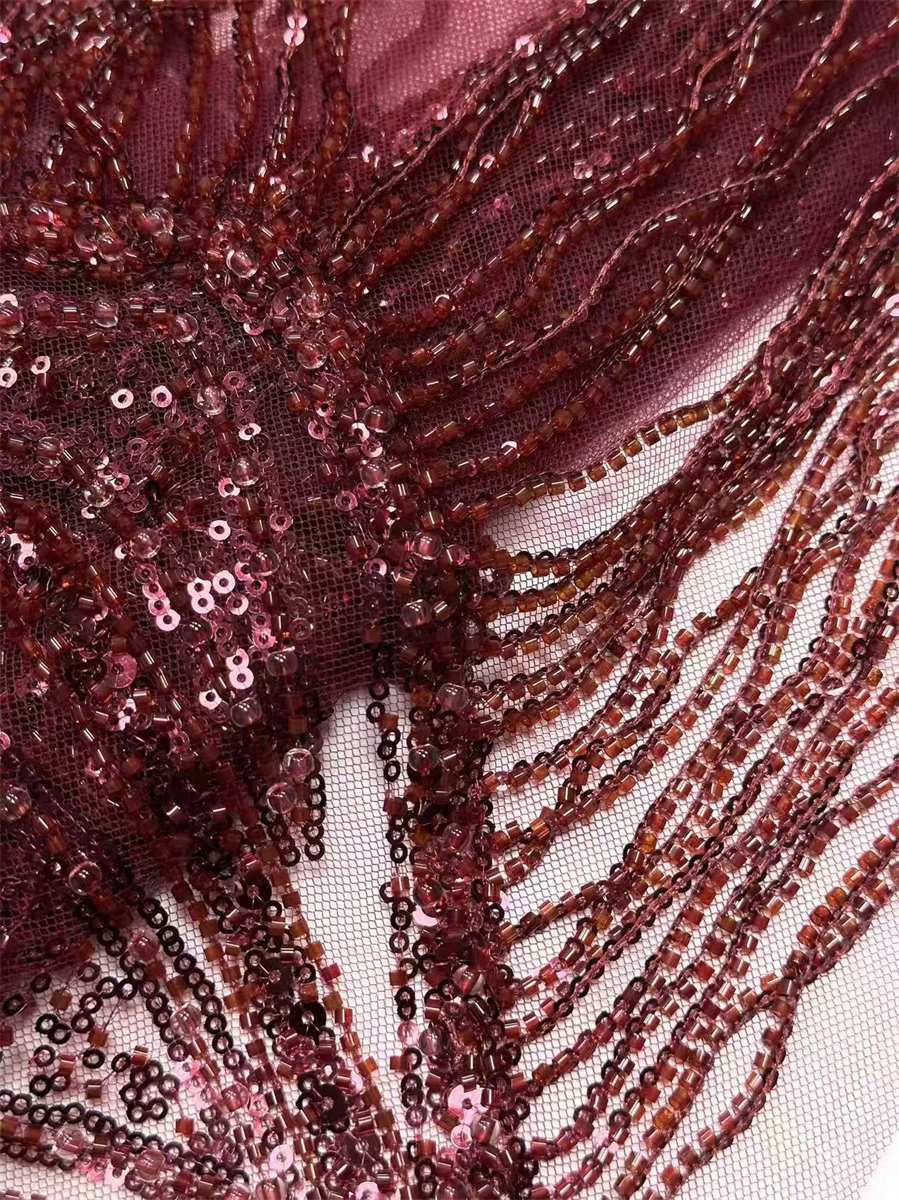 Beaded Tulle Fabric - 5 Yards | COD HN727