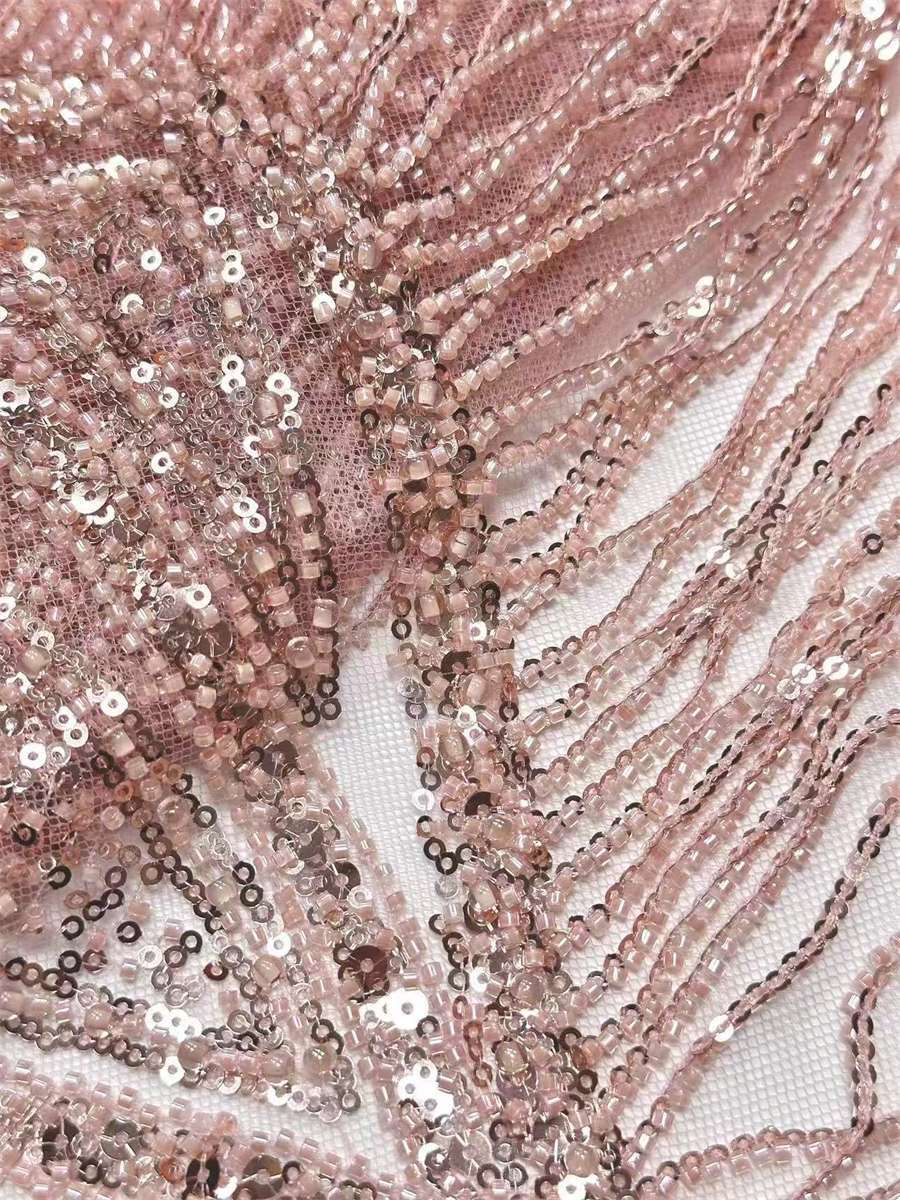 Beaded Tulle Fabric - 5 Yards | COD HN727