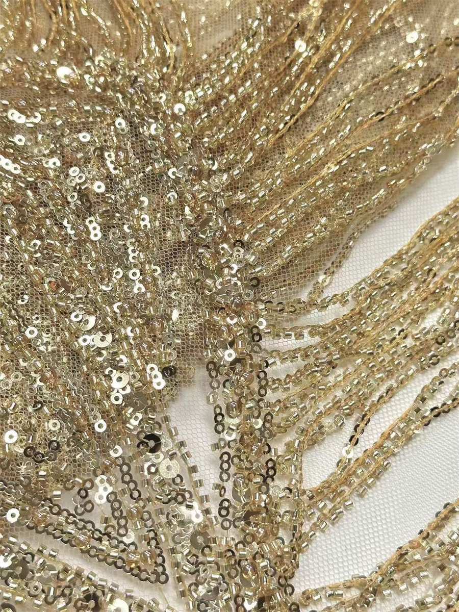Beaded Tulle Fabric - 5 Yards | COD HN727