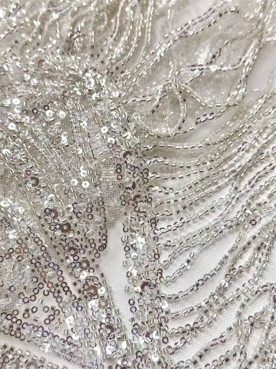 Beaded Tulle Fabric - 5 Yards | COD HN727