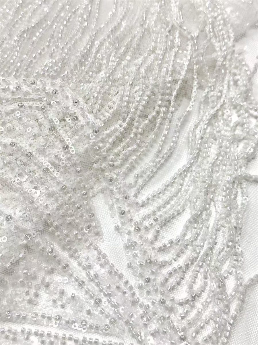 Beaded Tulle Fabric - 5 Yards | COD HN727