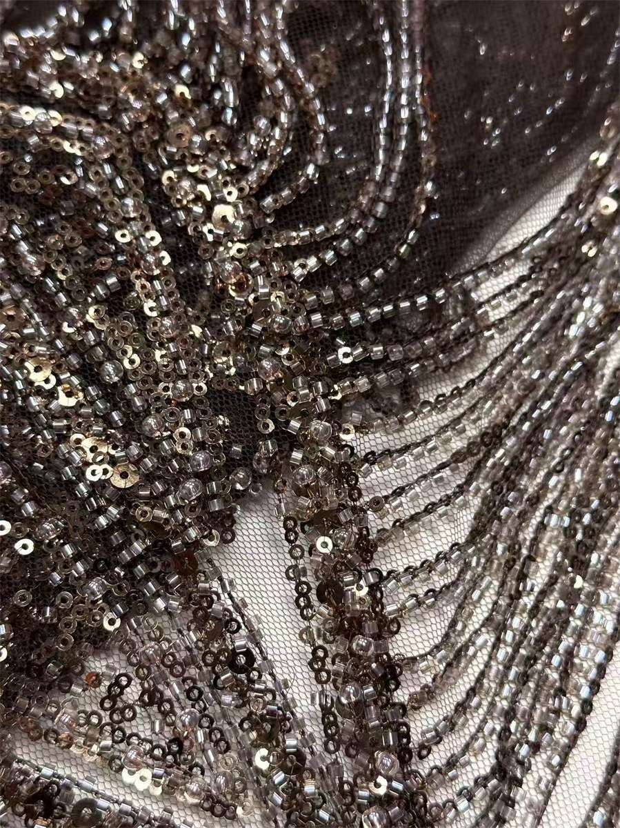 Beaded Tulle Fabric - 5 Yards | COD HN727