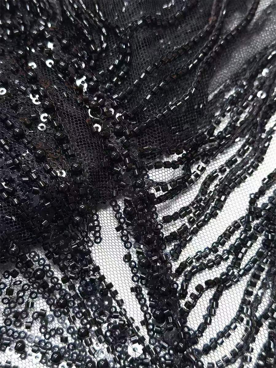 Beaded Tulle Fabric - 5 Yards | COD HN727