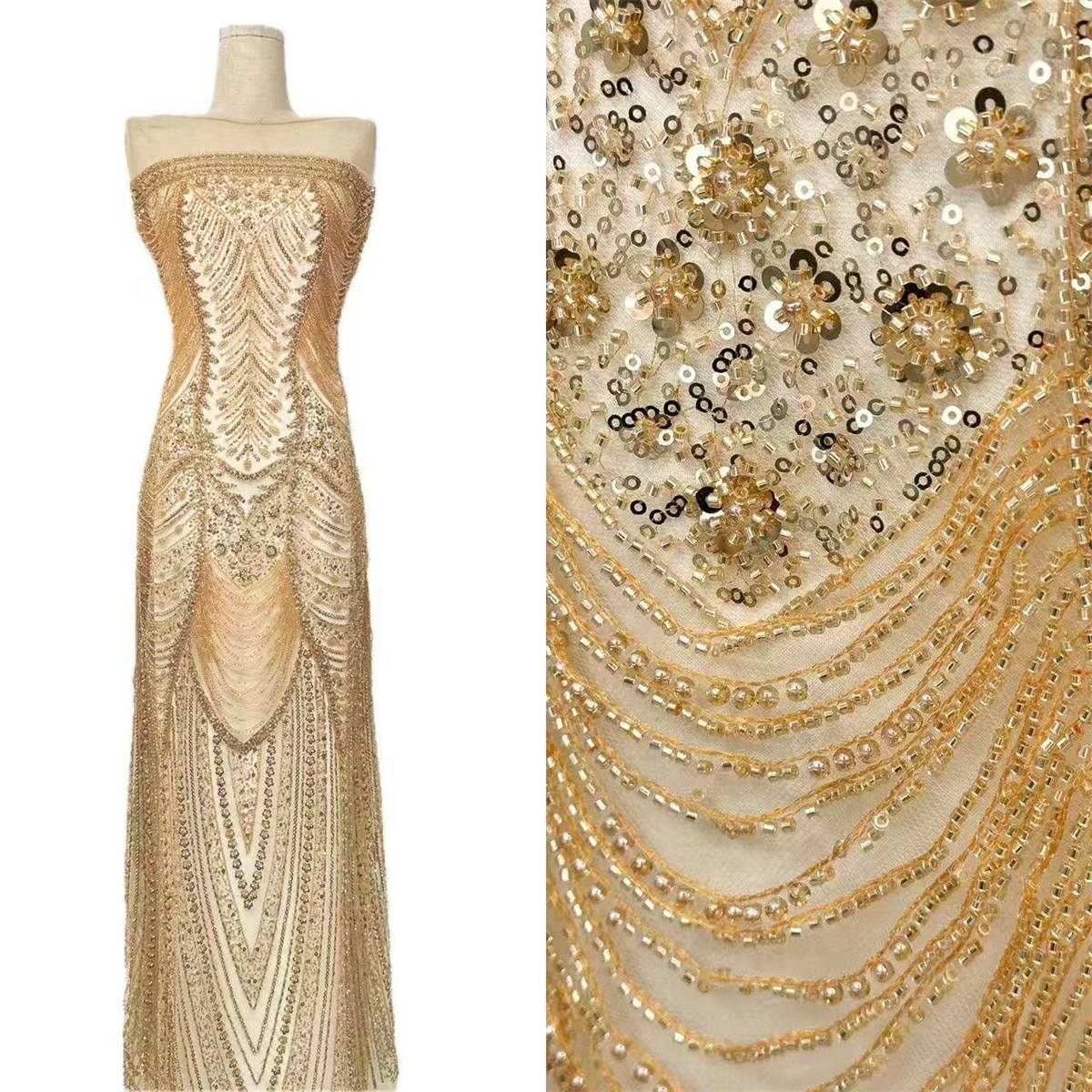 Beaded Tulle Fabric - 5 Yards | COD HN729