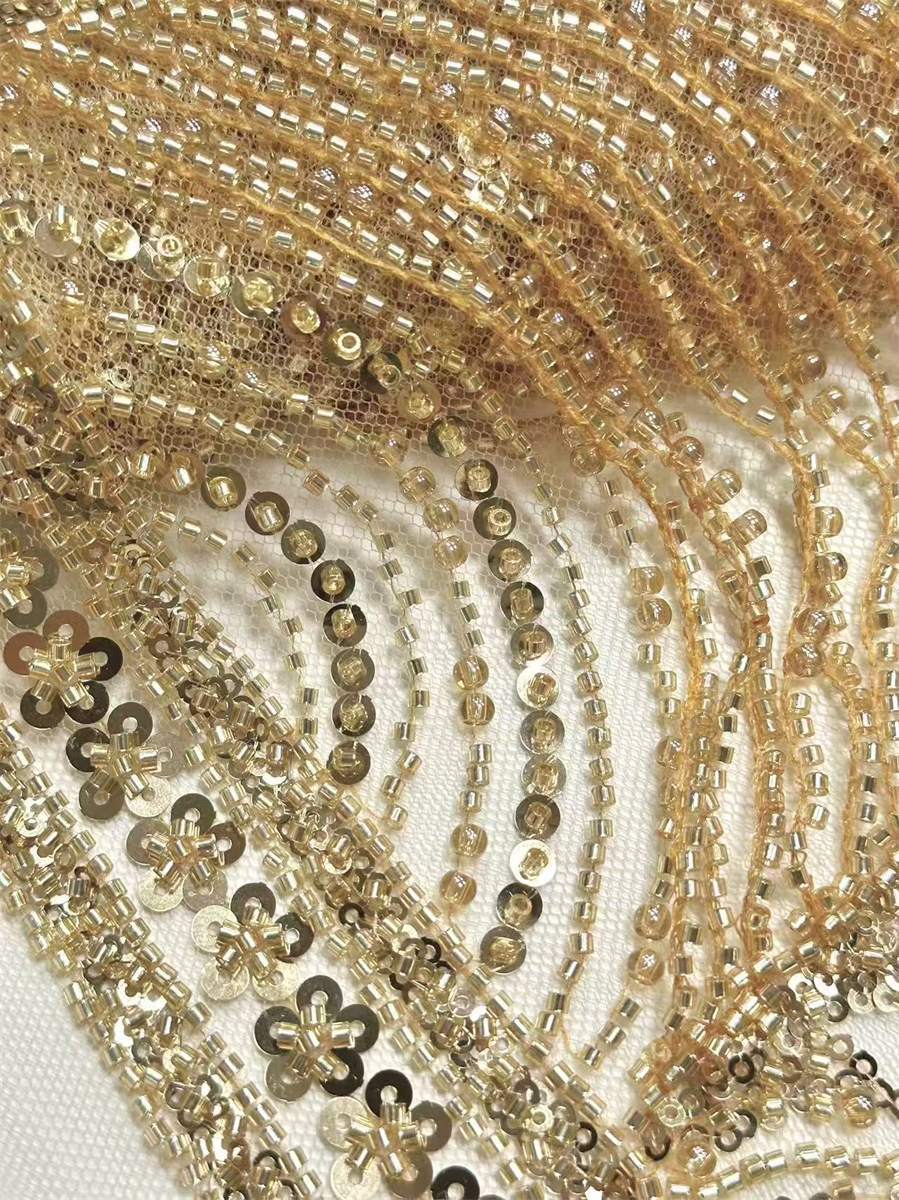 Beaded Tulle Fabric - 5 Yards | COD HN729