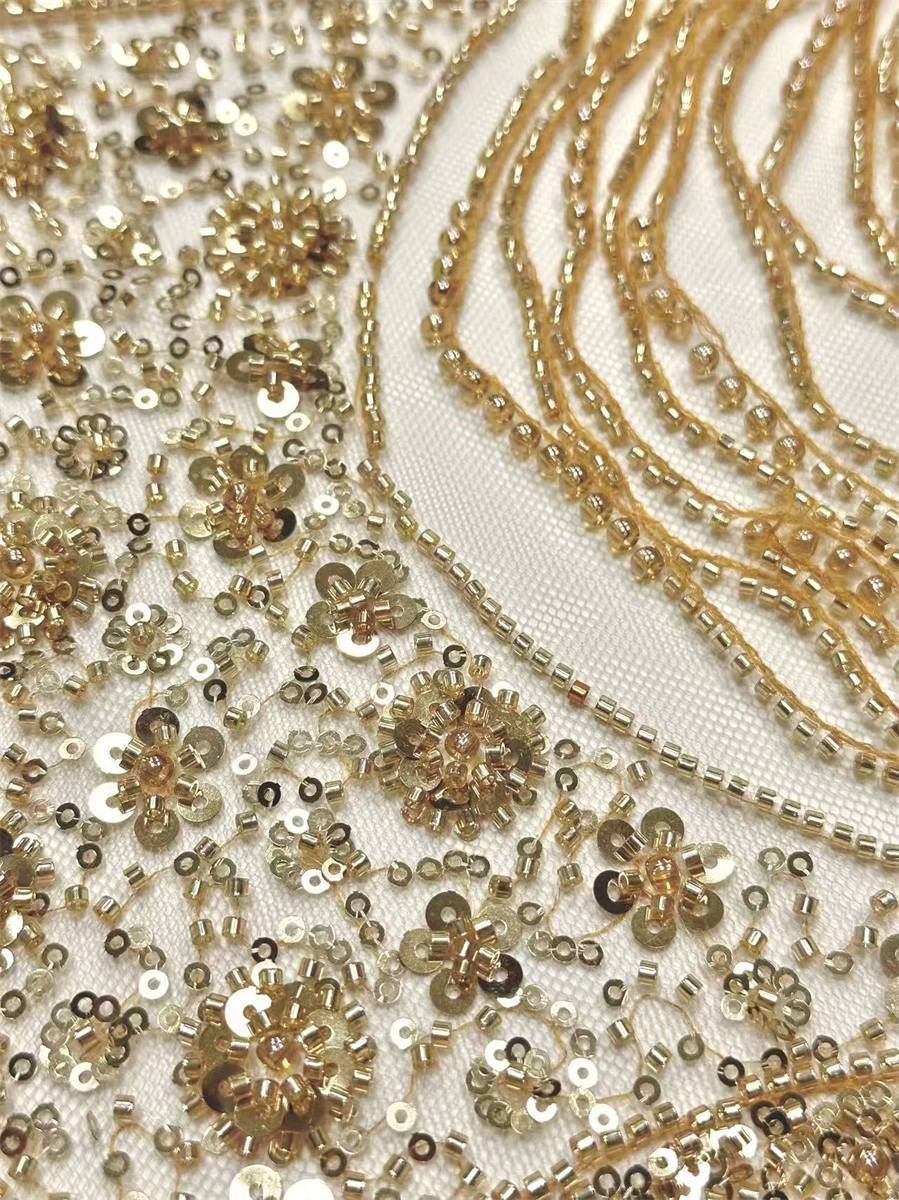 Beaded Tulle Fabric - 5 Yards | COD HN729