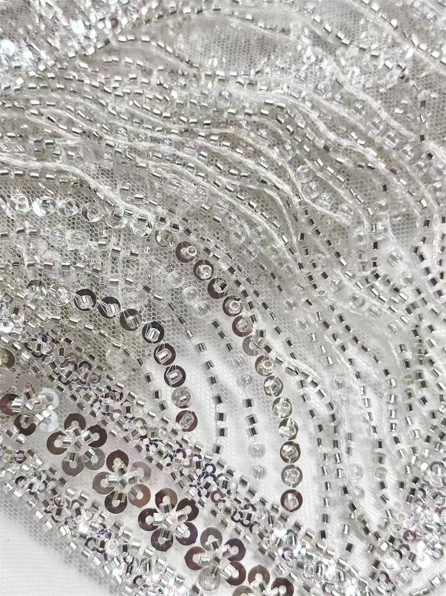 Beaded Tulle Fabric - 5 Yards | COD HN729