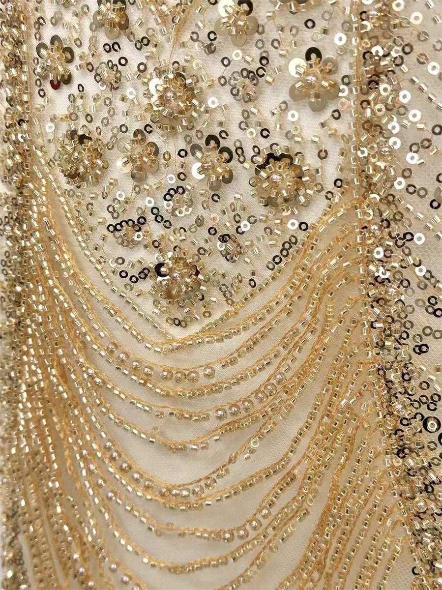 Beaded Tulle Fabric - 5 Yards | COD HN729