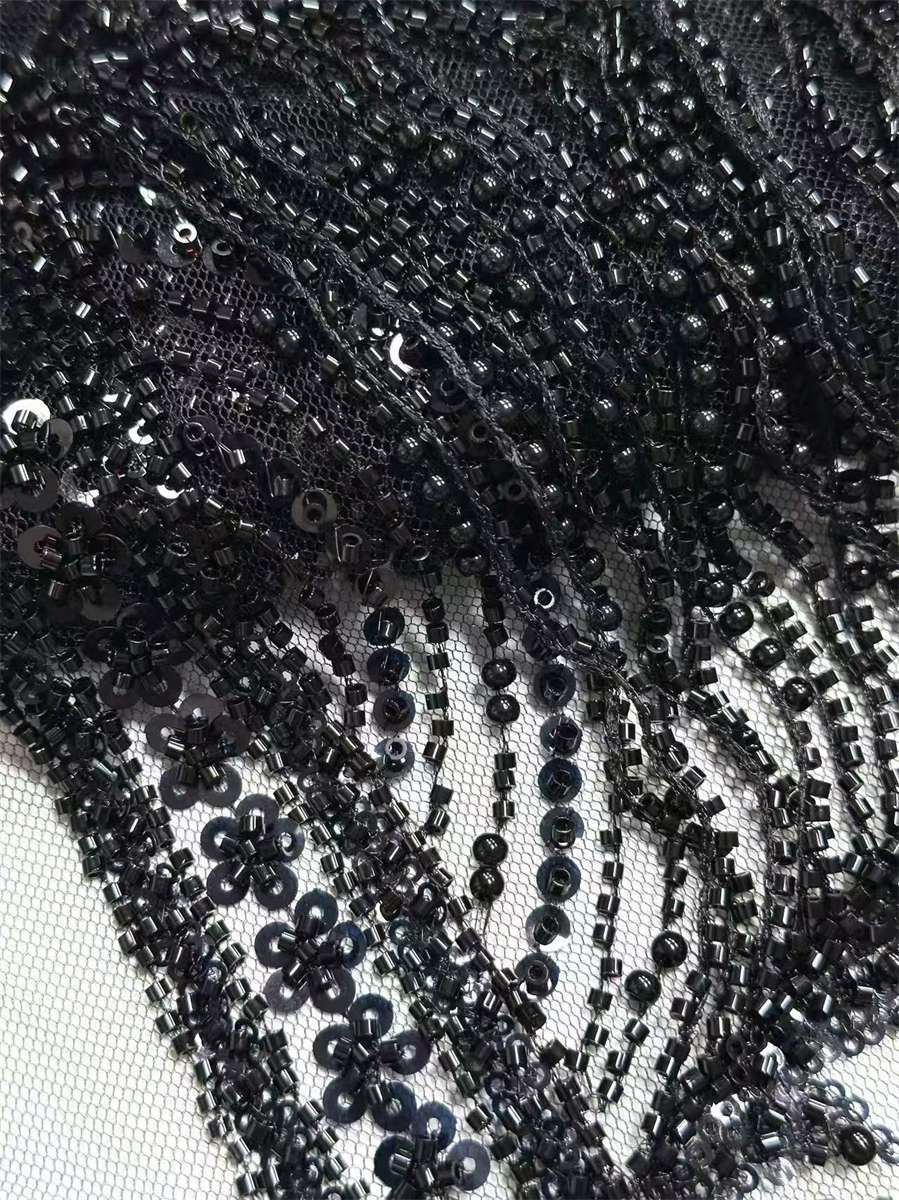 Beaded Tulle Fabric - 5 Yards | COD HN729
