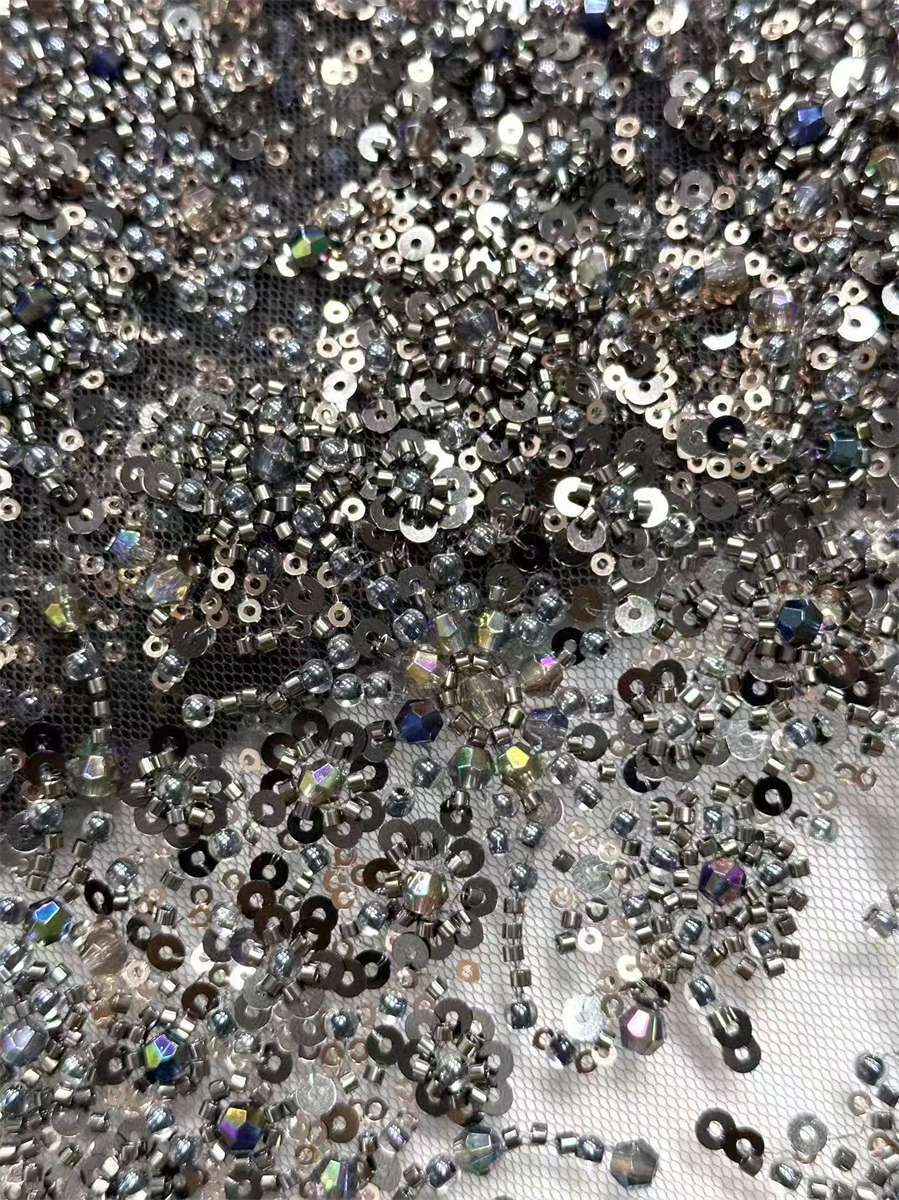 Beaded Tulle Fabric - 5 Yards | COD HN738