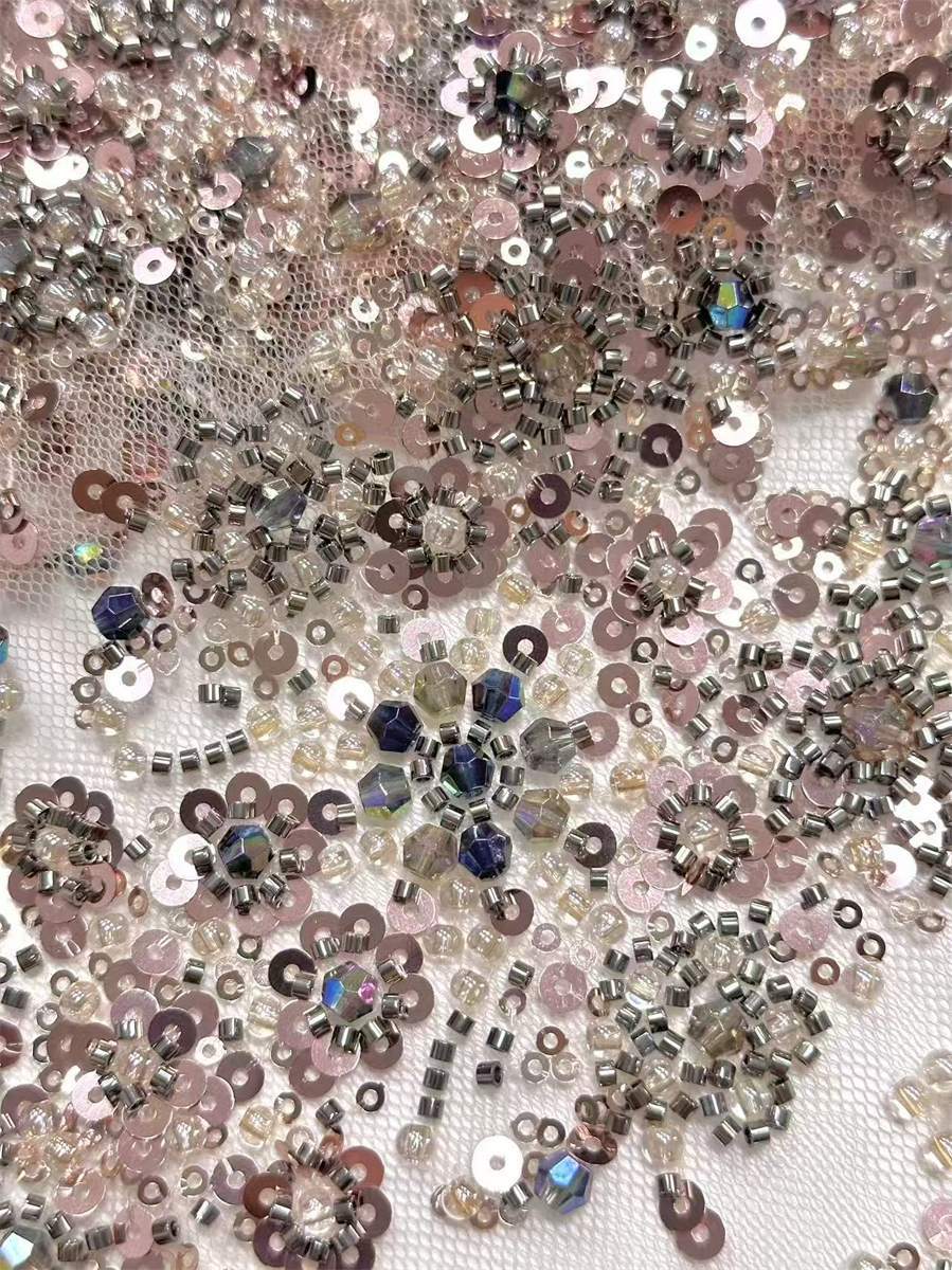 Beaded Tulle Fabric - 5 Yards | COD HN738