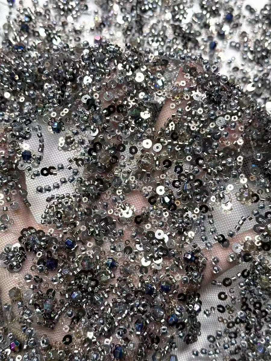 Beaded Tulle Fabric - 5 Yards | COD HN738