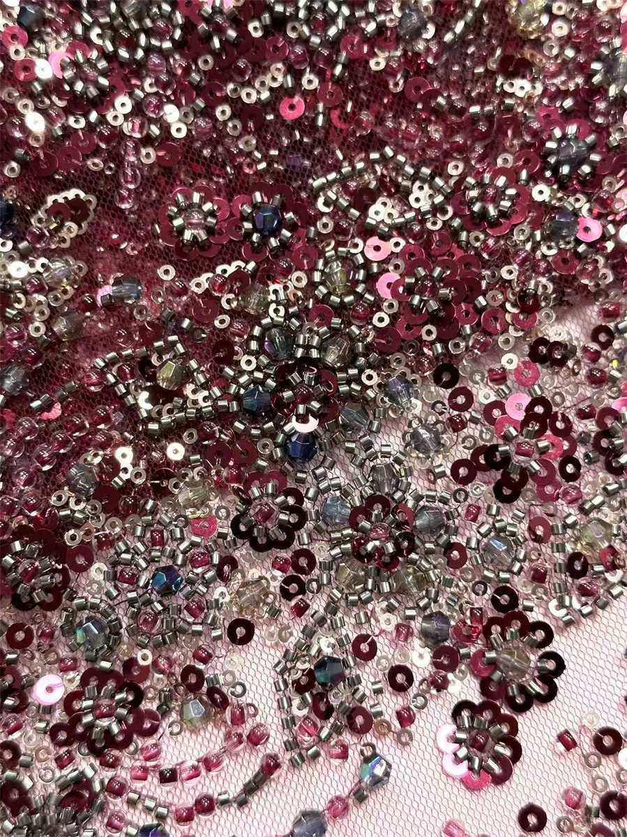 Beaded Tulle Fabric - 5 Yards | COD HN738