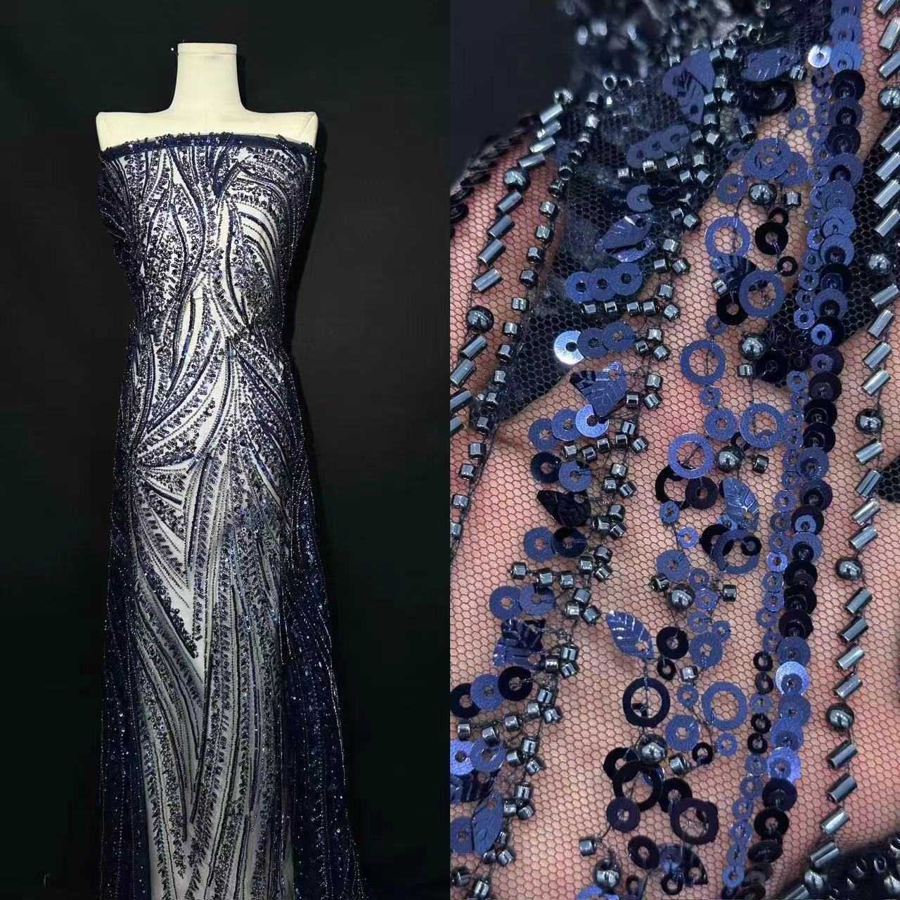 Beaded Tulle Fabric - 5 Yards | COD HN021