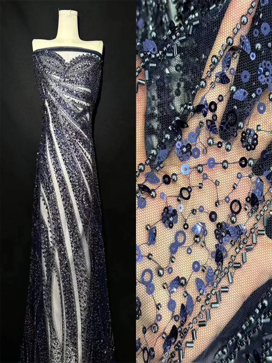 Beaded Tulle Fabric - 5 Yards | COD HN019