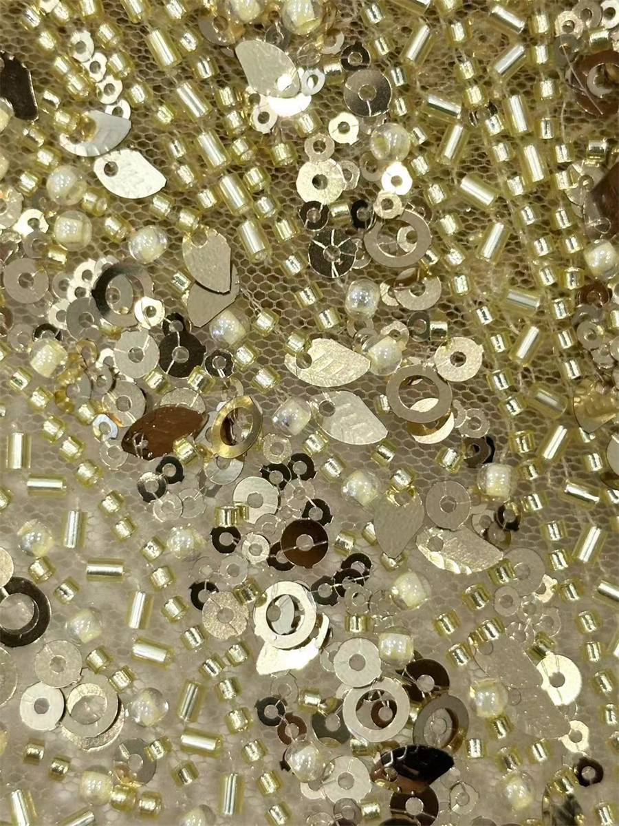 Beaded Tulle Fabric - 5 Yards | COD HN019
